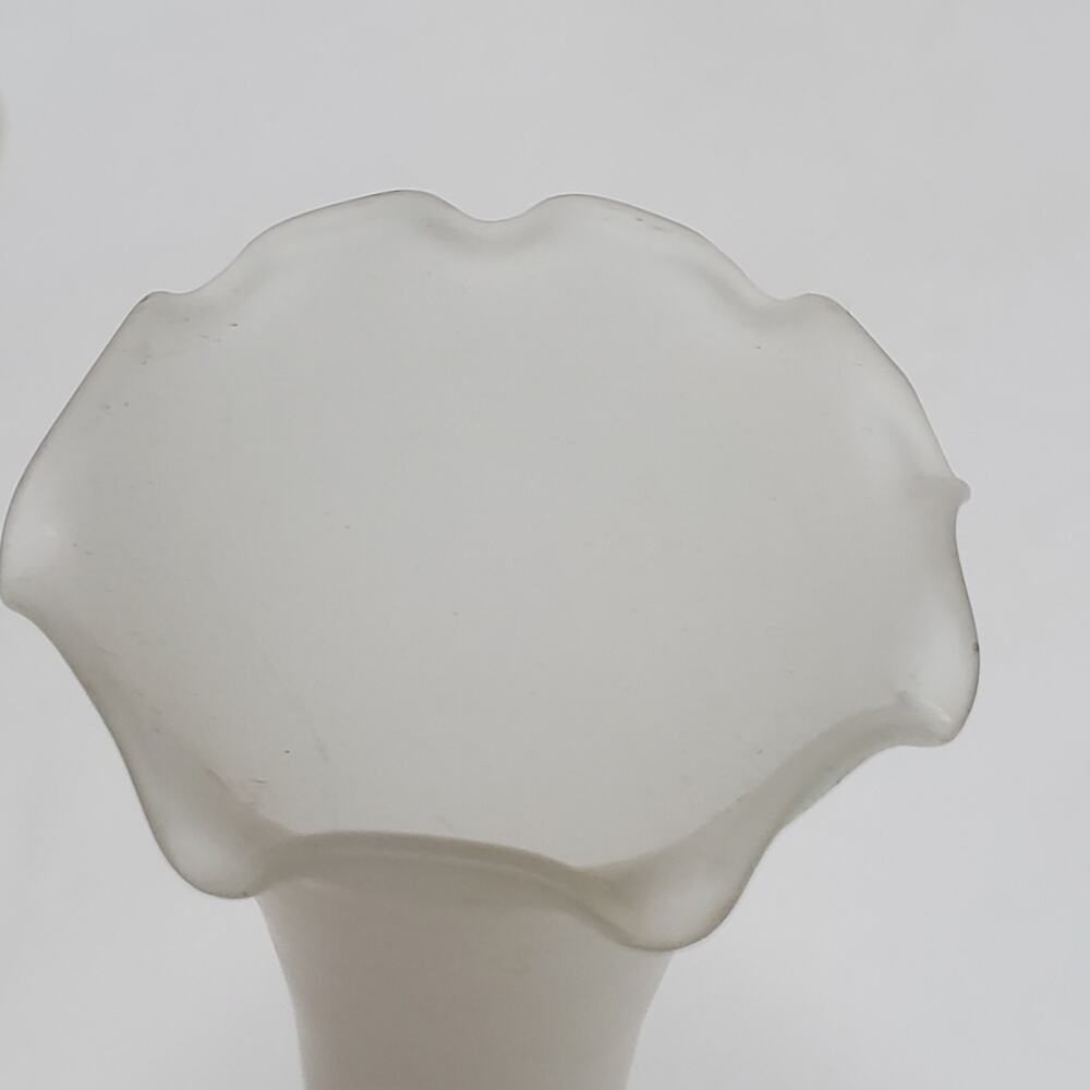 Vintage Smoke glass set of 3 bud vases with ridged tops 8" Tall - Picture 5 of 6